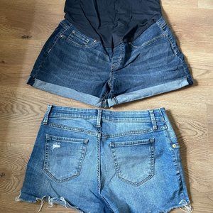Lot of (2) Maternity Jean Shorts - Size 10/L